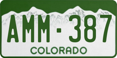 CO license plate AMM387