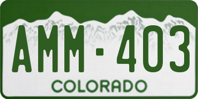 CO license plate AMM403