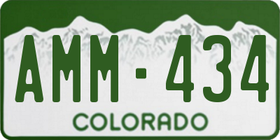CO license plate AMM434