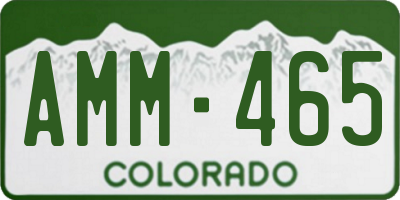 CO license plate AMM465
