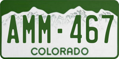 CO license plate AMM467