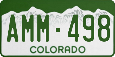 CO license plate AMM498