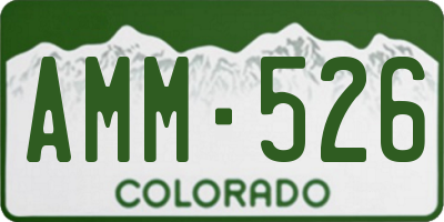 CO license plate AMM526
