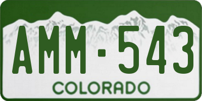 CO license plate AMM543