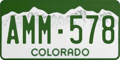 CO license plate AMM578