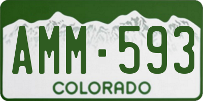 CO license plate AMM593