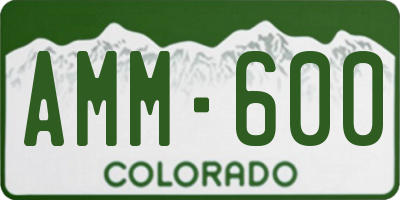 CO license plate AMM600
