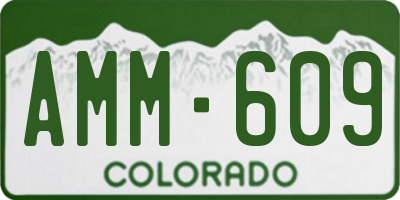 CO license plate AMM609