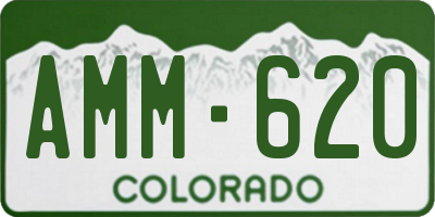 CO license plate AMM620