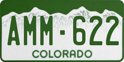 CO license plate AMM622