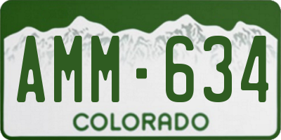 CO license plate AMM634