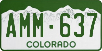CO license plate AMM637