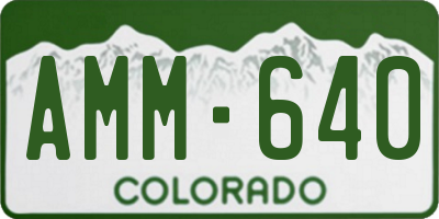 CO license plate AMM640