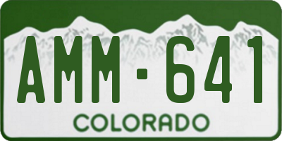 CO license plate AMM641