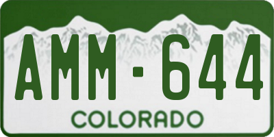 CO license plate AMM644