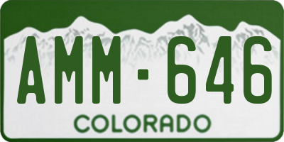 CO license plate AMM646