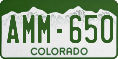 CO license plate AMM650