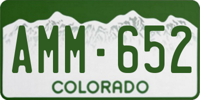 CO license plate AMM652
