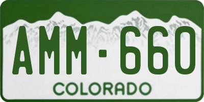 CO license plate AMM660