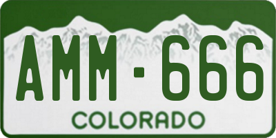 CO license plate AMM666