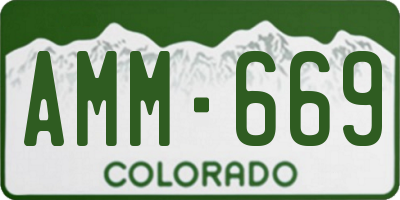 CO license plate AMM669