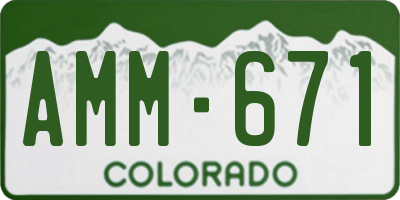 CO license plate AMM671