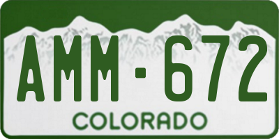 CO license plate AMM672