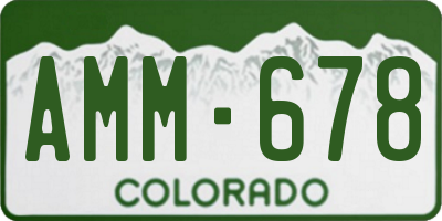 CO license plate AMM678