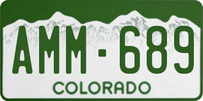 CO license plate AMM689