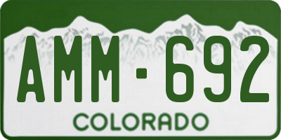 CO license plate AMM692