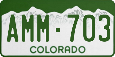 CO license plate AMM703