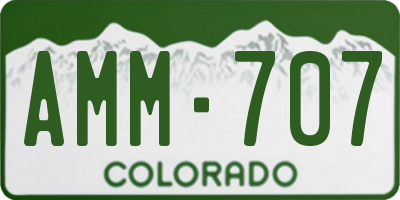 CO license plate AMM707
