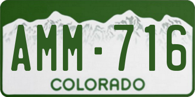 CO license plate AMM716