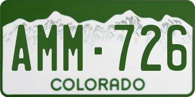 CO license plate AMM726