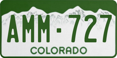 CO license plate AMM727