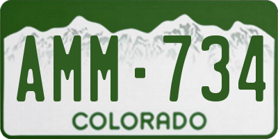 CO license plate AMM734