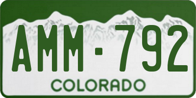 CO license plate AMM792