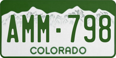 CO license plate AMM798