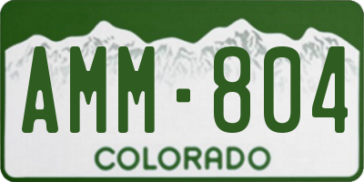 CO license plate AMM804