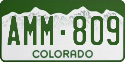 CO license plate AMM809