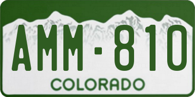 CO license plate AMM810