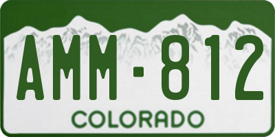 CO license plate AMM812