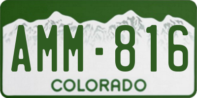 CO license plate AMM816