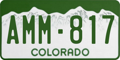 CO license plate AMM817