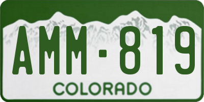 CO license plate AMM819