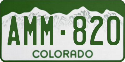 CO license plate AMM820