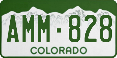CO license plate AMM828