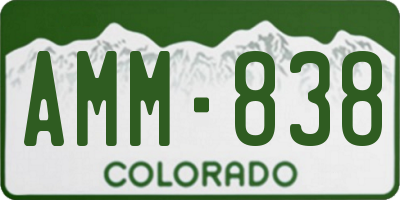 CO license plate AMM838