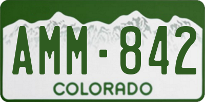 CO license plate AMM842