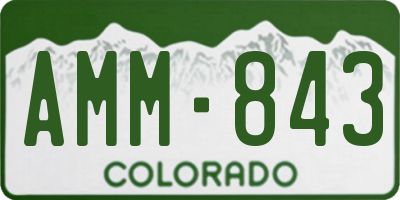 CO license plate AMM843